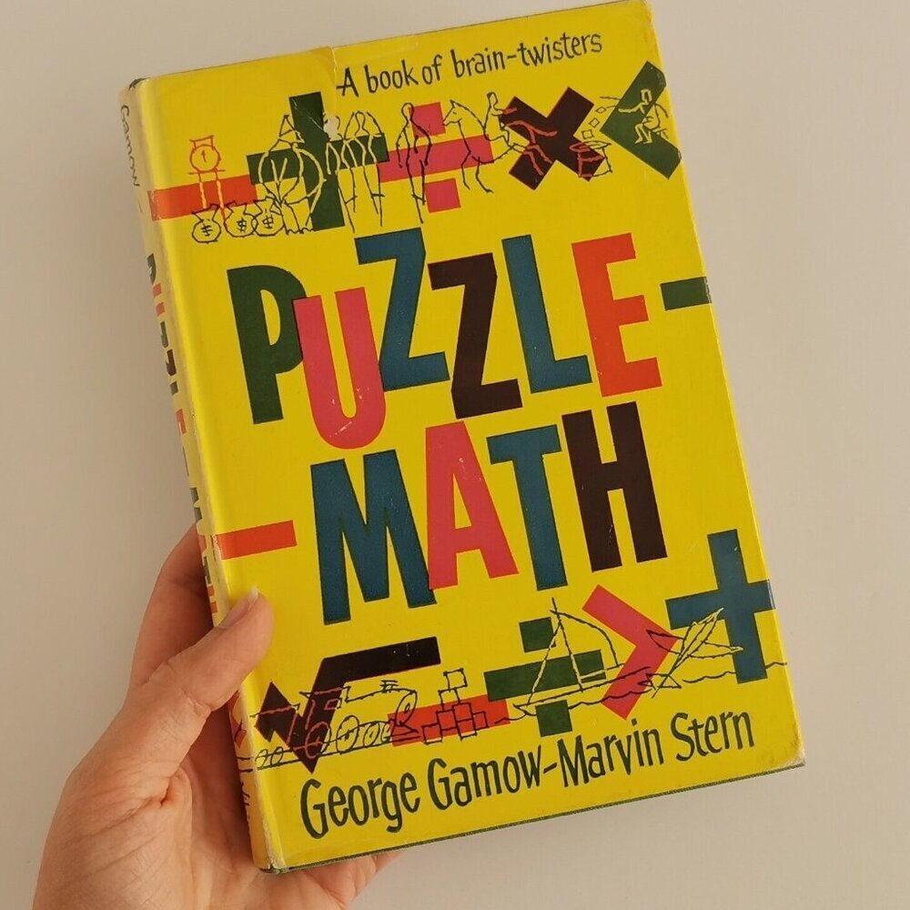 Puzzle Math 1958 George Gamow Book, Marvin Stern Canadian Ed. w/DJ